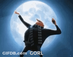 Gru Dancing In Front Of Full Moon GIF