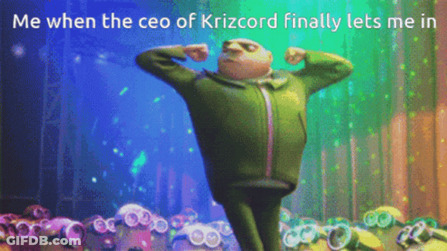 Gru Dancing When Krizcord CEO Lets Me In GIF