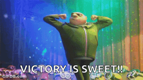 Gru Flexing Muscles Says Victory Is Sweet GIF
