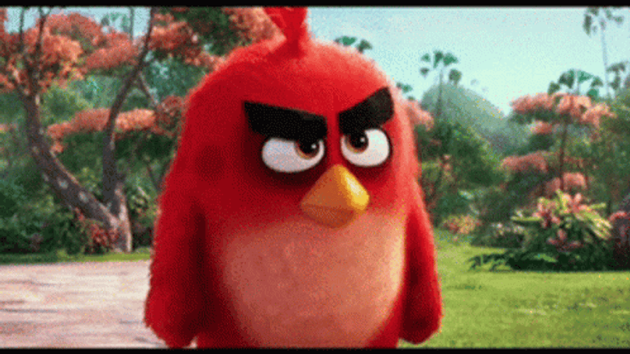 Grumpy Angry Birds Red Heavy Sigh GIF
