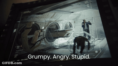 Grumpy Angry Stupid Written On Screen With Picture GIF