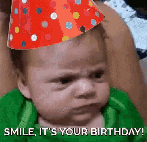 Grumpy Baby Funny Happy Birthday GIF