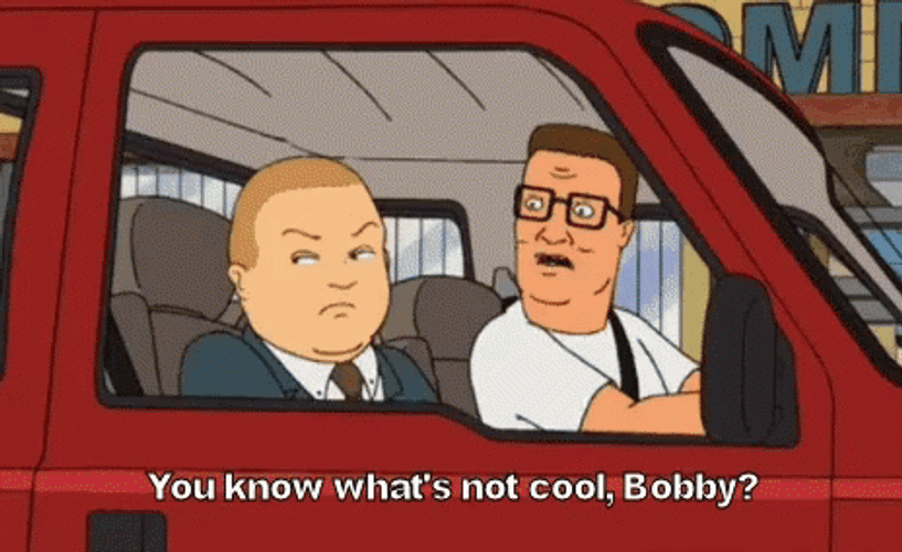 Grumpy Bobby Hill Leaving GIF