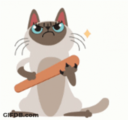 Grumpy Cartoon Cat Nail File GIF