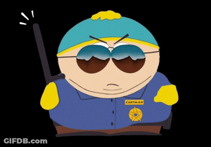 Grumpy Cop Eric Cartman South Park GIF