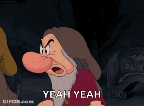 Grumpy Dwarf Saying Yeah Yeah GIF