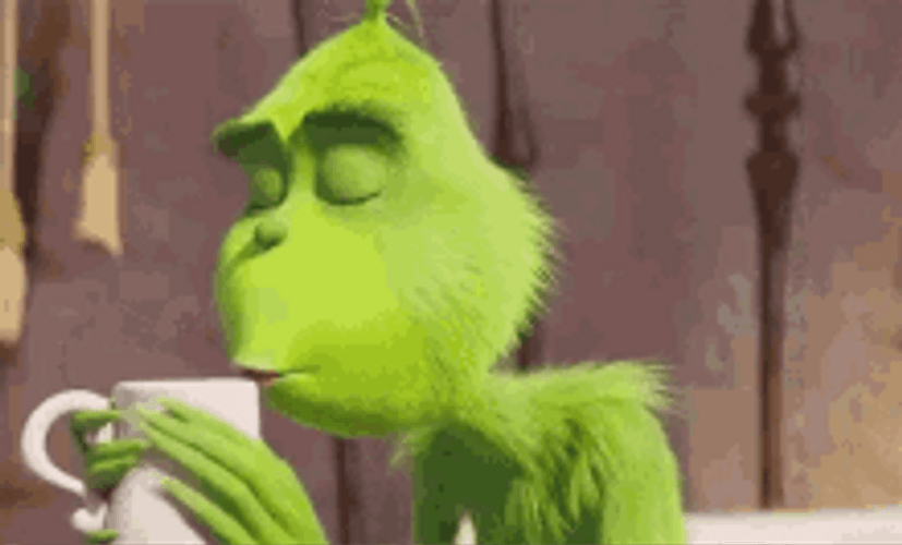 Grumpy Grinch Meme Morning Coffee GIF