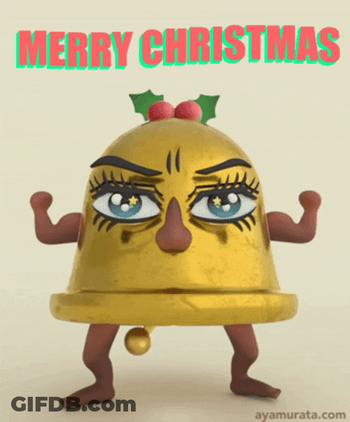 Grumpy Looking Christmas Bell Animation GIF
