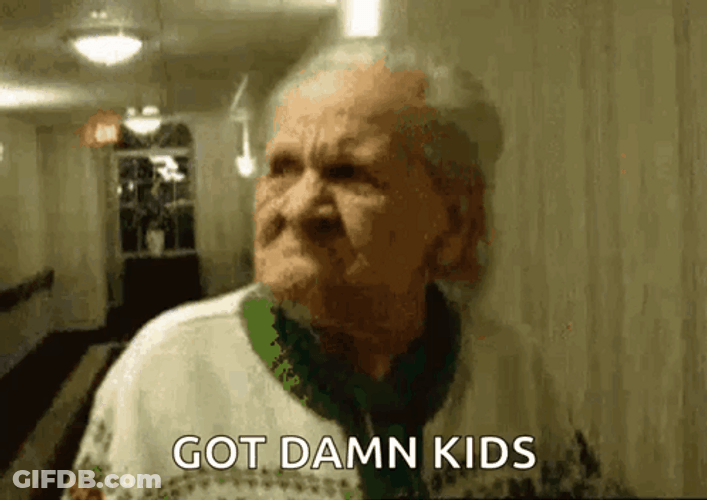 Grumpy Old Man Is Angry To Kids GIF