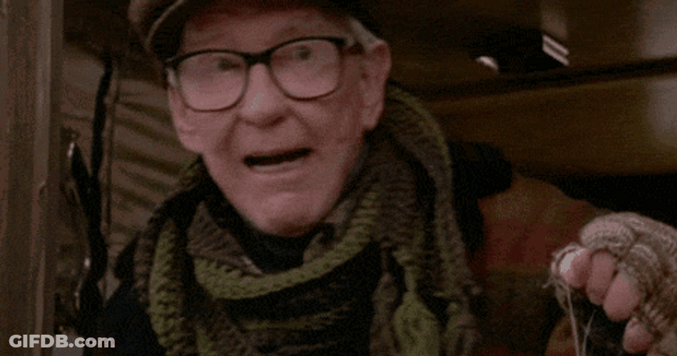 Grumpy Old Man Just Finishing Breakfast GIF