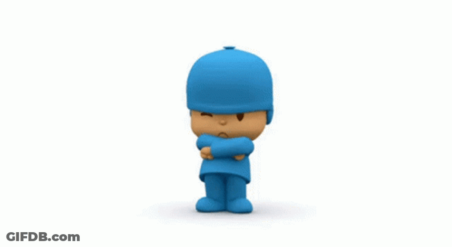 Grumpy Pocoyo Standing Alone GIF