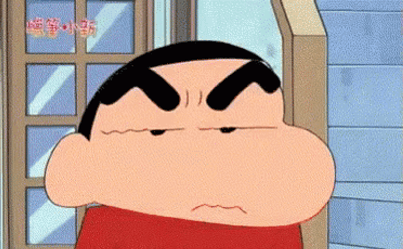 Grumpy Shin Chan Tongue Out GIF