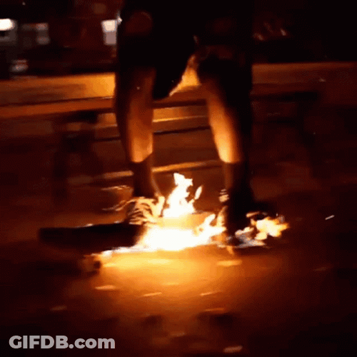 Grunge Aesthetic Skateboard Fire GIF