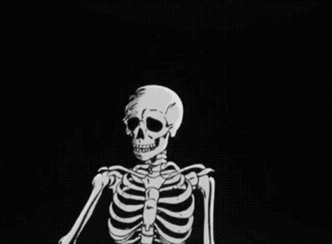 Grunge Aesthetic Skeleton Black And White GIF