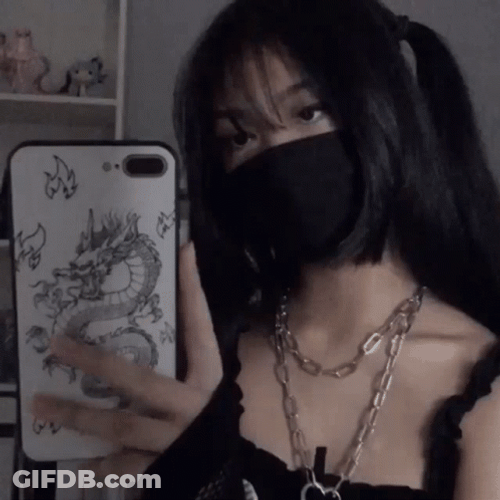 Grunge Fashion Mirror Phone Selfie GIF