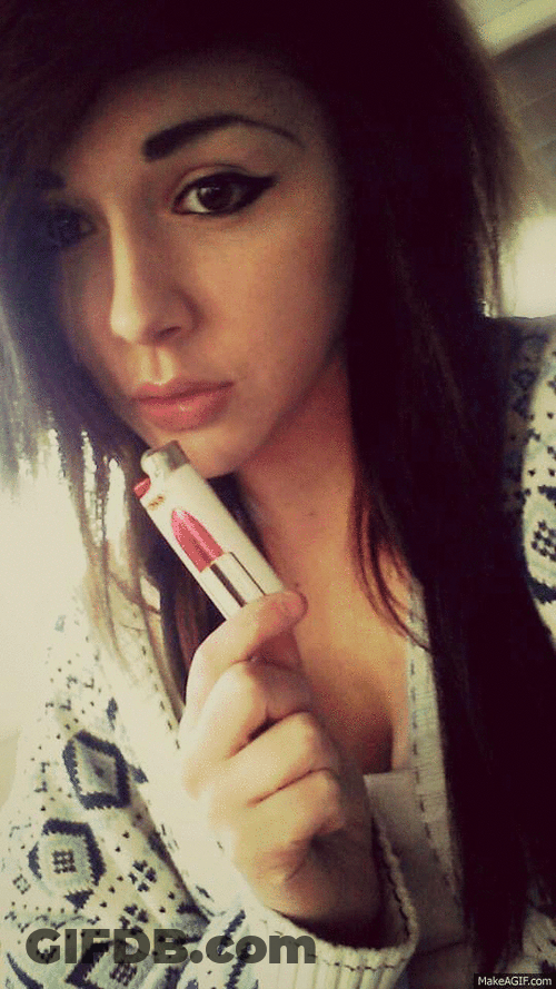Grunge Girl Lipstick Lighter GIF