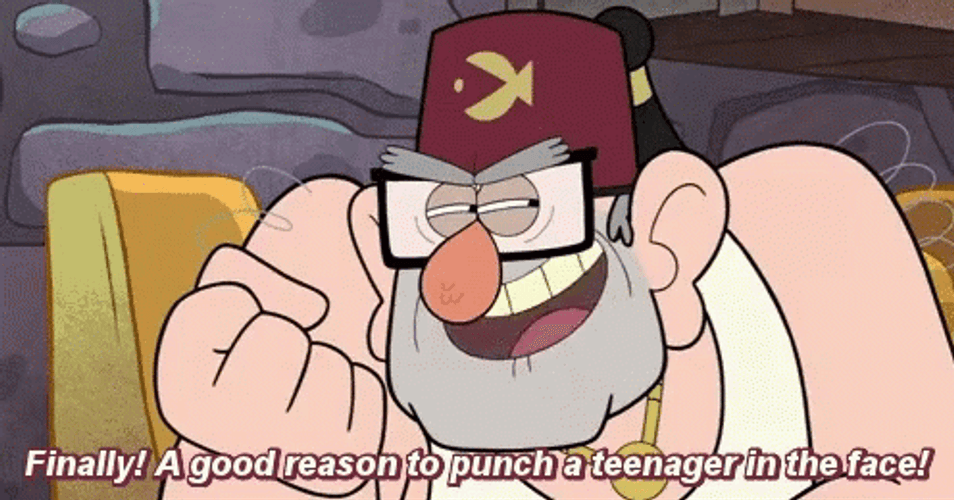 Grunkle Stan Punch A Teenager GIF