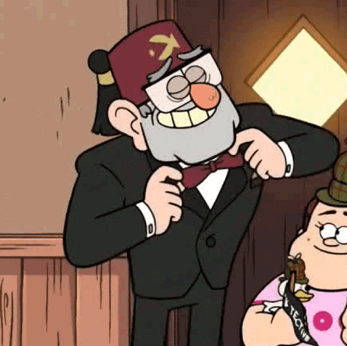 Grunkle Stan Shoulder Brush GIF