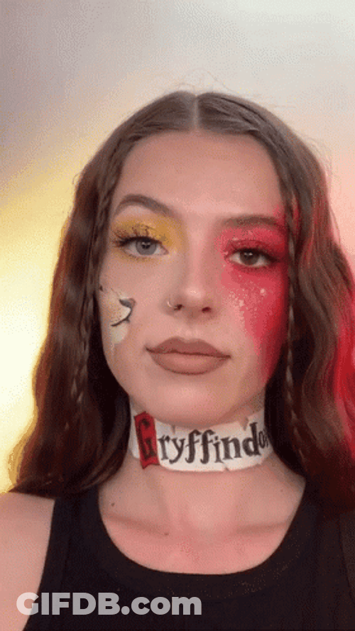 Gryffindor Face Paint GIF