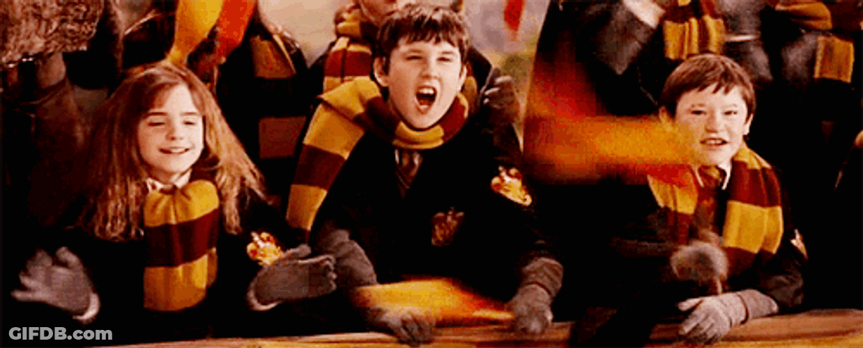 Gryffindor Students Cheering GIF