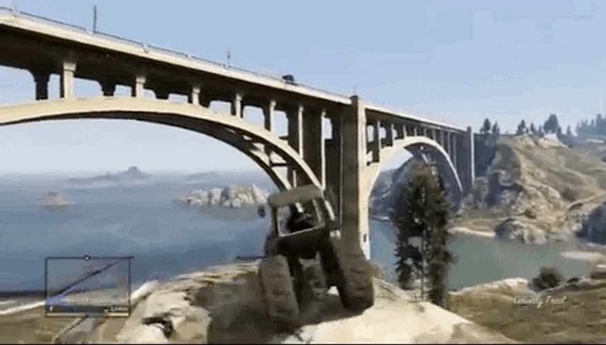 GTA Car Falling Off Cliff GIF