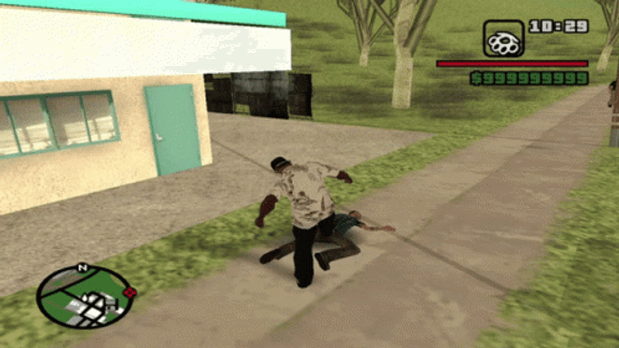 GTA Character Beating Someone GIF