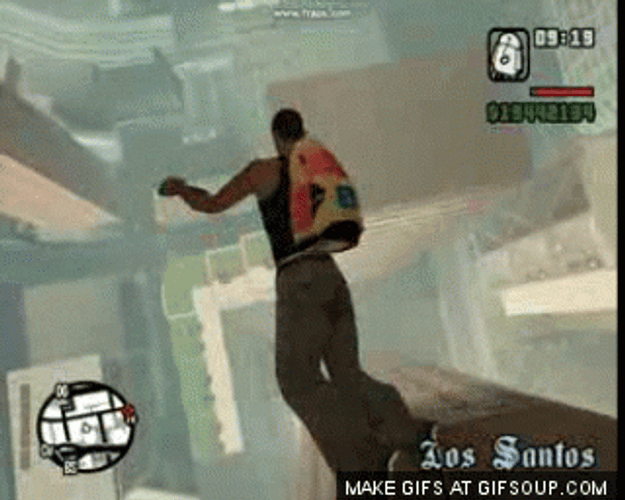 GTA Guy Falling From Building GIF