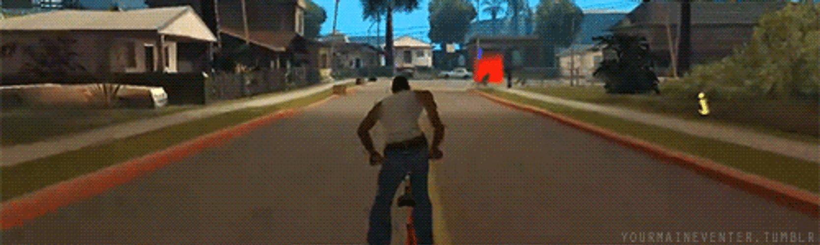 GTA Guy Riding A Bike GIF