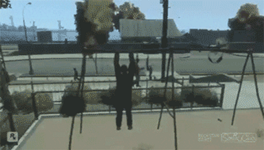 GTA Man Flying GIF