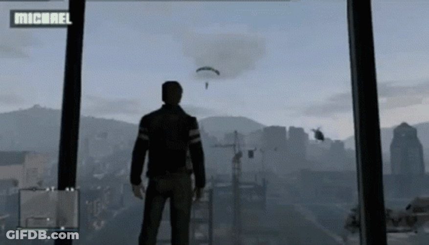 GTA Parachute Epic Fail GIF