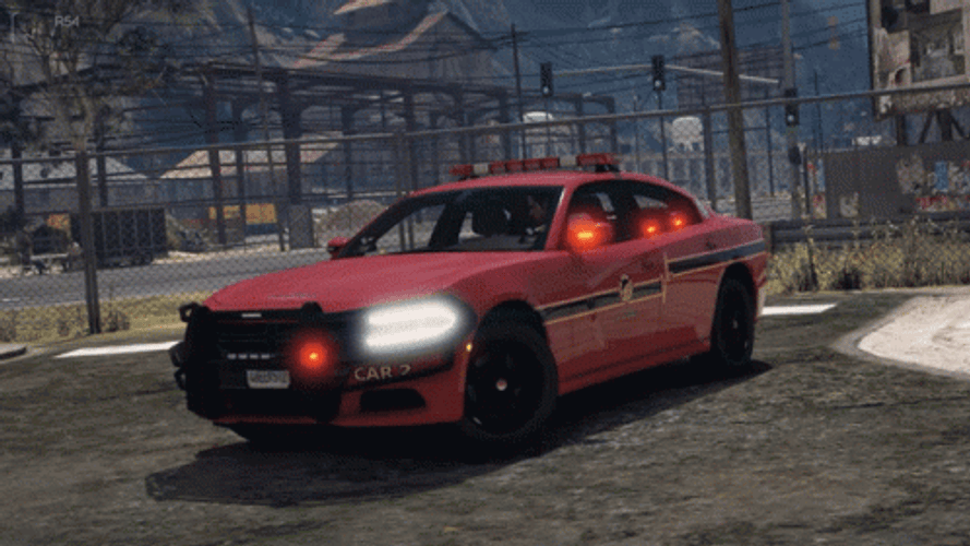 GTA Police Red Patrol Car GIF