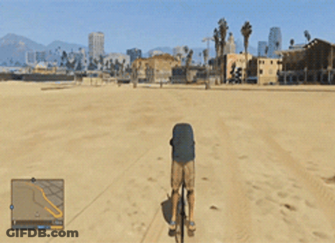 GTA Riding A Bike Backwards GIF