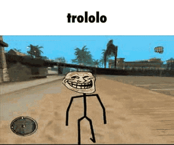 GTA Stickman Troll Face GIF