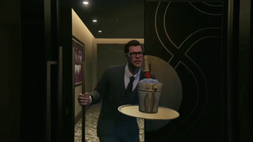 GTA Waiter Champagne Anyone GIF