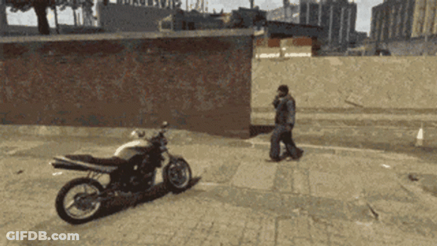 Gta5 Horse Rides Motorcycle Flies Away Funny GIF