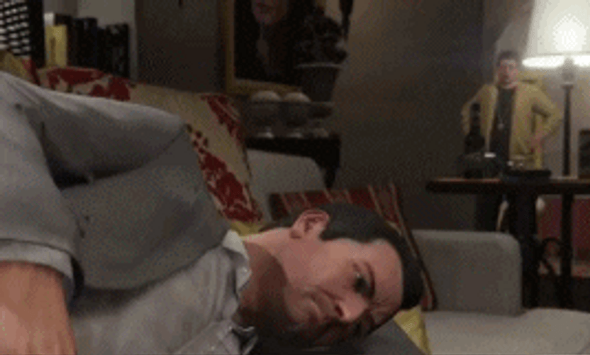 Gta5 Michael Wakes Up Fall Down GIF