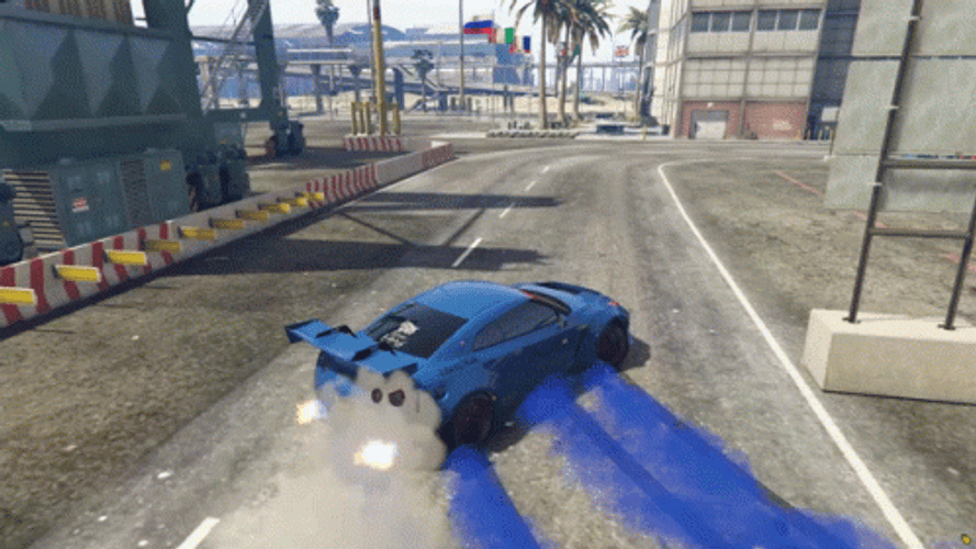 Gta5 Souped Up Blue Car Drift GIF