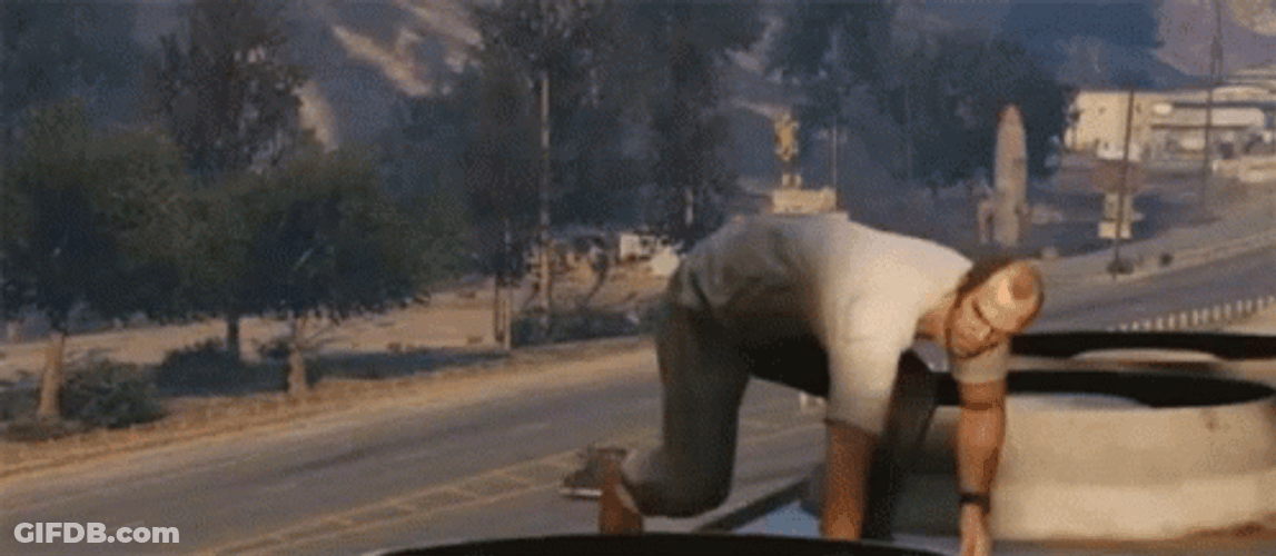 Gta5 Trevor Philips Dodge Train Crash GIF