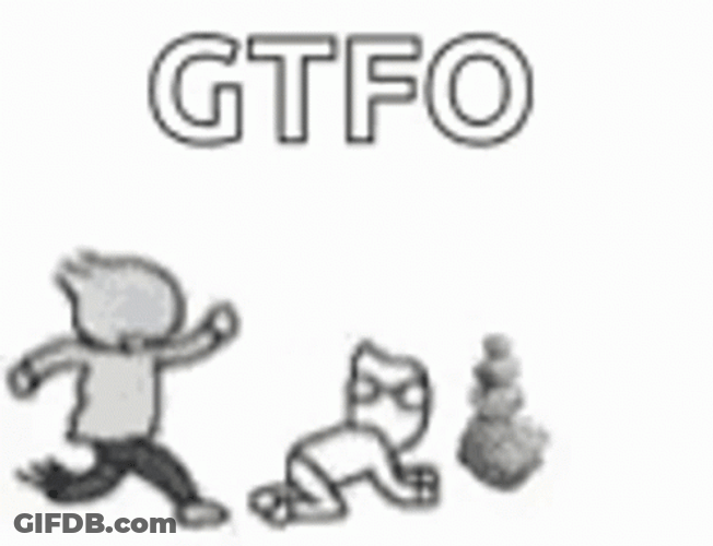Gtfo Cute Animated Kick Out GIF