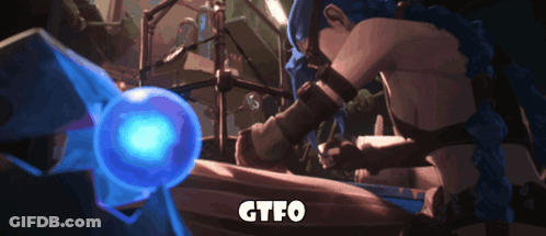 Gtfo Is Written On The Bottom Of The Screen GIF