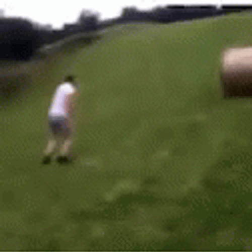 Gtfo Jumping Over A Huge Hay Bale GIF