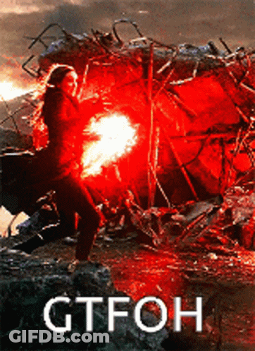 GTFOH Movie Poster Woman With Red Light GIF