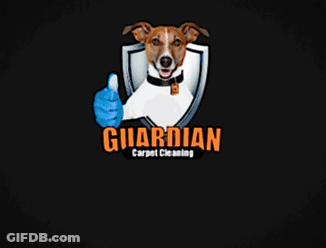 Guardian Carpet Cleaning Logo With Dog GIF