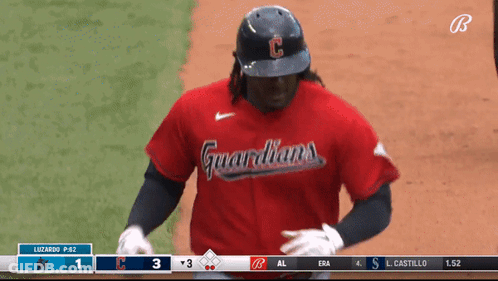 Guardians Baseball Player Running On Field GIF