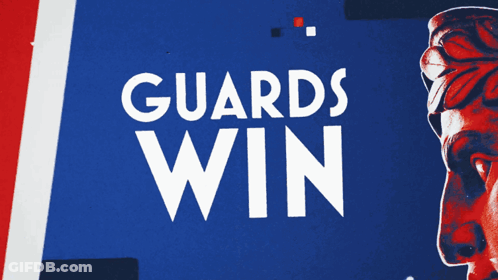 Guards Win Poster With Statue GIF