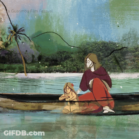 Guarimba Film Festival Poster Man And Girl In Boat GIF