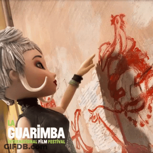 Guarimba International Film Festival Poster Doll Pointing At Drawing GIF