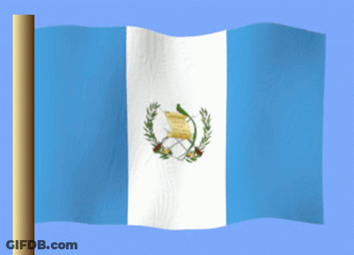 Guatemala Flag Waving On Pole GIF