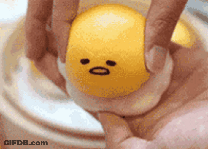 Gudetama Egg Getting Squeeze GIF