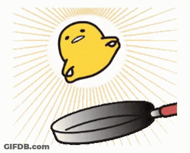 Gudetama Lazy Egg Frying Fan GIF